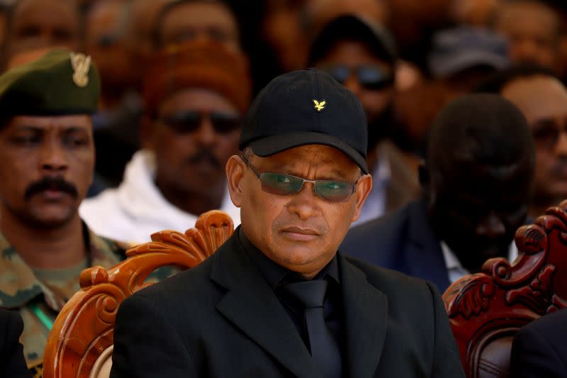 FILE PHOTO: Debretsion Gebremichael, Tigray Regional President, attends the funeral ceremony of Ethiopia's Army Chief of Staff Seare Mekonnen in Mekele