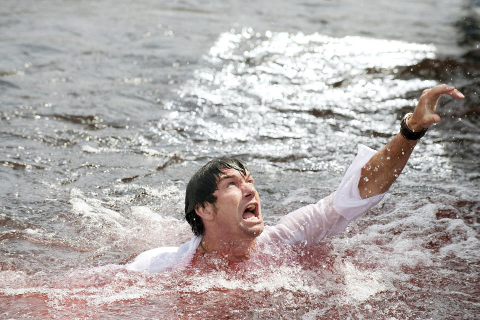 Jerry O'Connell swims in bloody water