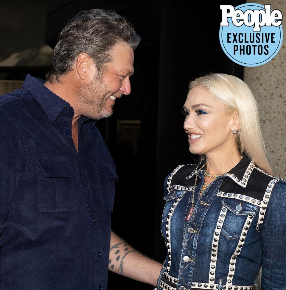 Blake Shelton and Gwen Stefani arrive at BMI in Nashville for a No. 1 party celebrating “Nobody But You” and “Happy Anywhere.”