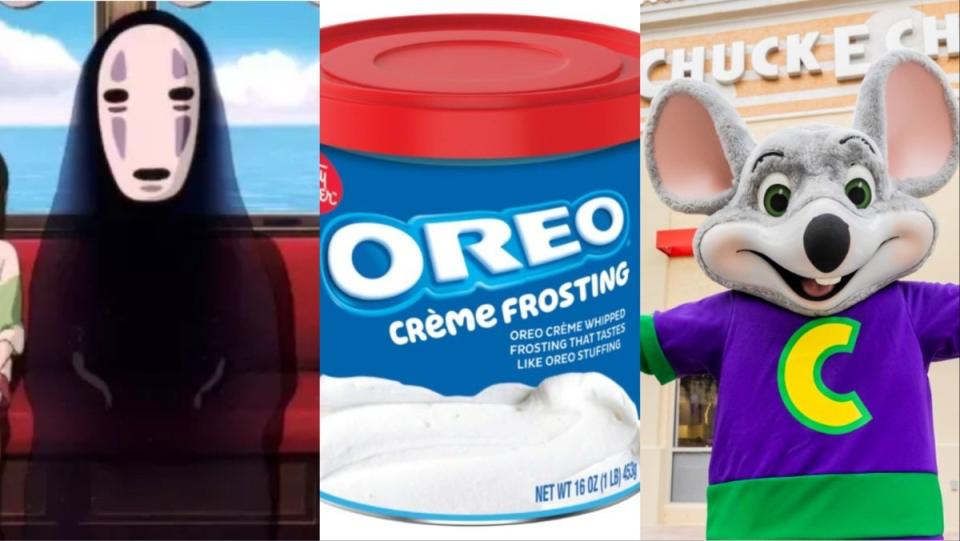 No Face, Oreo creme filling frosting, Chuck E Cheese mascot