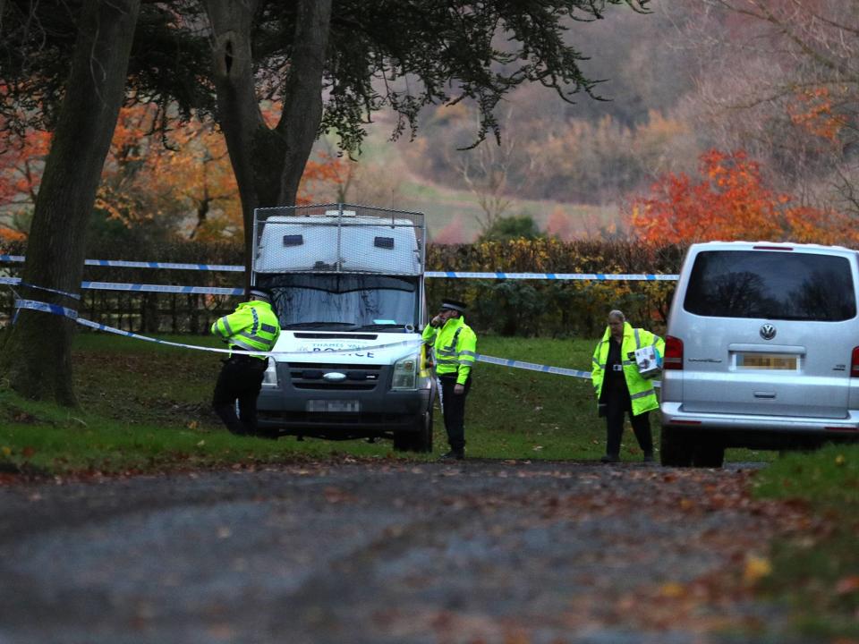 Police at the scene near Waddesdon: PA