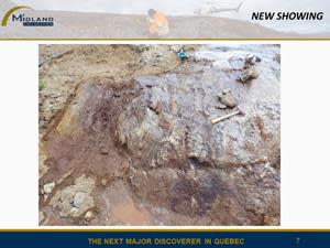 New showing -discovery outcrop