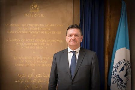 A view shows Alexander Prokopchuk, Russian candidate to head international police organisation Interpol, during a ceremony to open a monument to police in Bangkok, Thailand in this December 2015 handout photo obtained by Reuters November 20, 2018. Russian Interior Ministry/Handout via Reuters  ATTENTION EDITORS - THIS IMAGE HAS BEEN SUPPLIED BY A THIRD PARTY. NO RESALES. NO ARCHIVES.