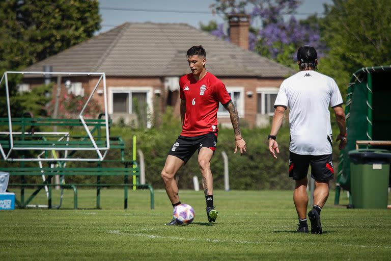 Lucas Merolla, en uno de sus últimos entrenamientos con Huracán