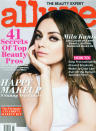 <div class="caption-credit"> Photo by: Allure</div><b>9. Mila Kunis</b> The dark-haired actress is clearly a publisher's dream as she's proven to be a best seller for both InStyle (selling 585,282 of the March issue) and Allure (selling 140,696 of the April issue). Aside from her great looks, she's a good cover subject because of her romance with fellow actor Ashton Kutcher (who's currently in divorce talks with his ex-wife Demi Moore). Despite being tied down to her famous former co-star, Kunis told Allure, "For four years, I was single. An amazing time. An amazing time." <br>