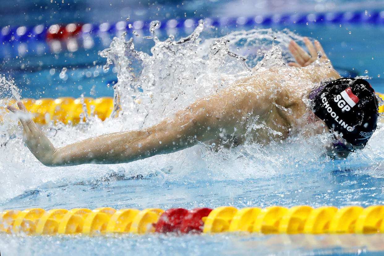 Singapore’s Joseph Schooling won the bronze medal in the men’s 50m butterfly at the Fina Swimming World Cup series on 17 November, 2018. (PHOTO: Simone Castrovillari/Singapore Swimming Association)