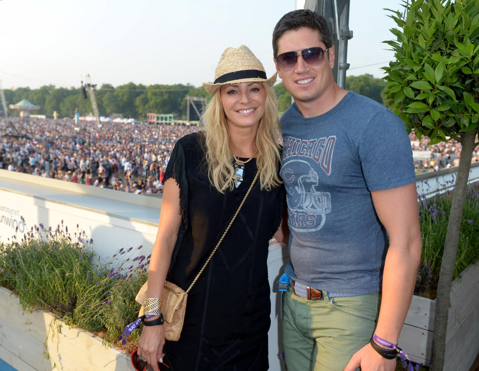 Tess Daly and Vernon Kay attend Barclaycard presents British Summer Time at Hyde Park in London on Saturday, July 6, 2013. (Photo by Jon Furniss/Invision for Barclaycard/AP Images)