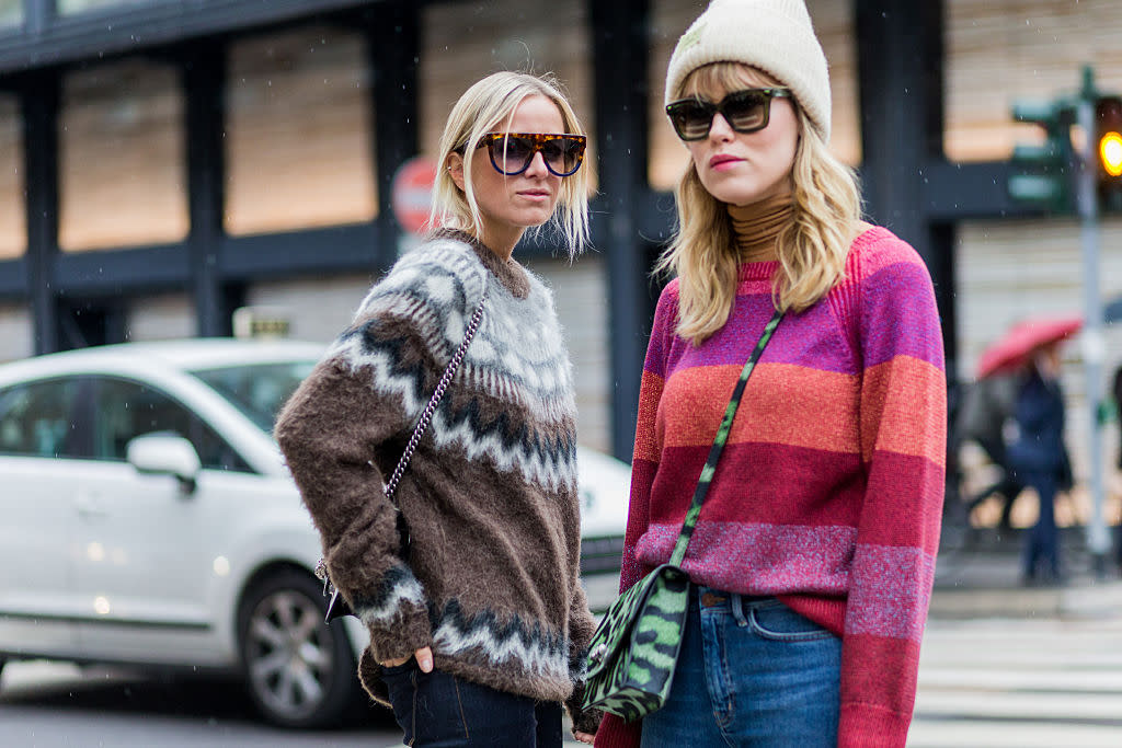 How do the street style set keep their knitwear looking Instagrammable all year round? [Photo: Getty]