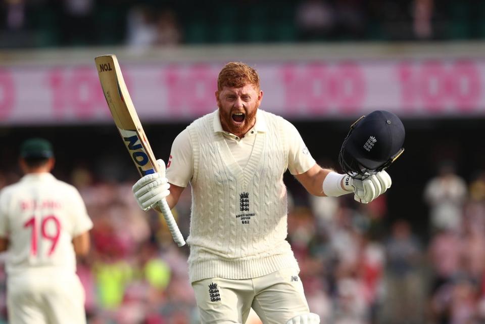 Jonny Bairstow celebrates his century (Jason O’Brien/PA) (PA Wire)