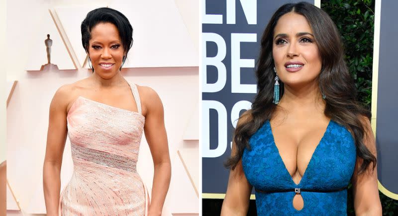 Regina King and Salma Hayek both wore this Charlotte Tilbury lipstick this awards season. (Getty Images)