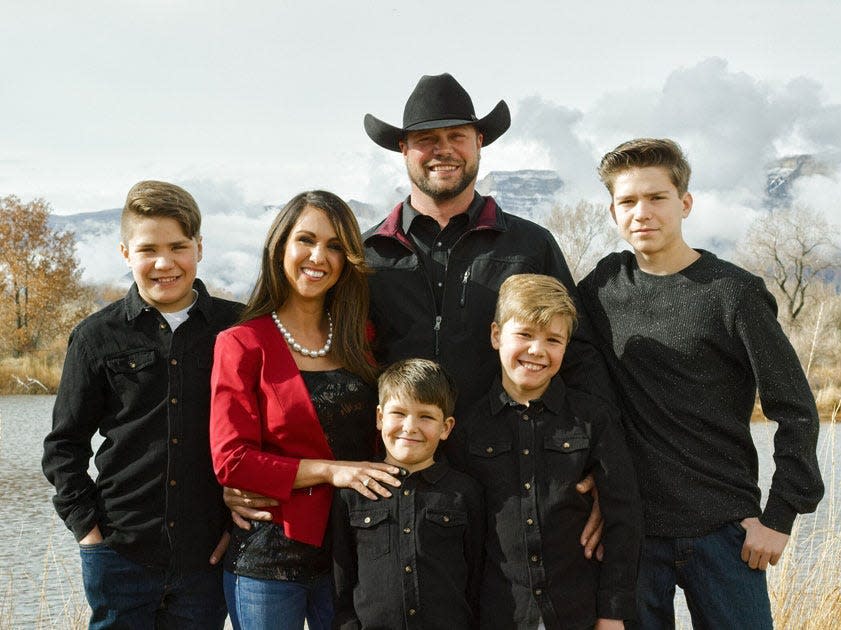 Lauren Boebert with her husband Jayson and four sons.