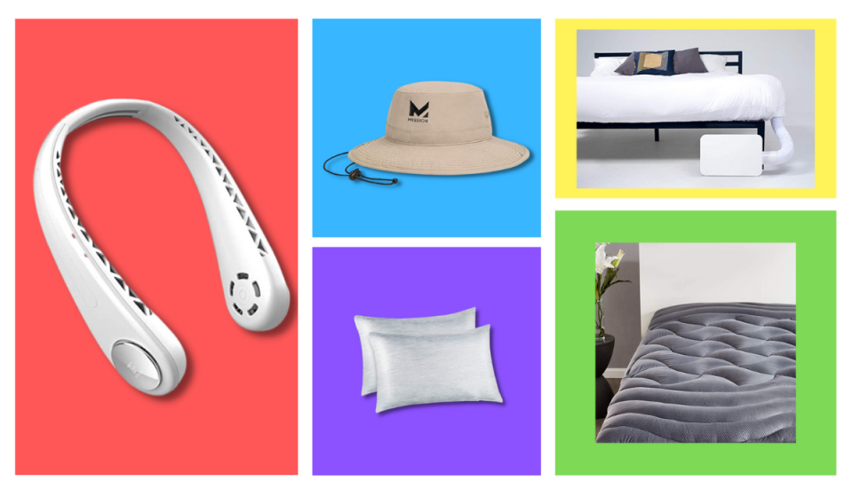 Neck fan, hat, bed pillows