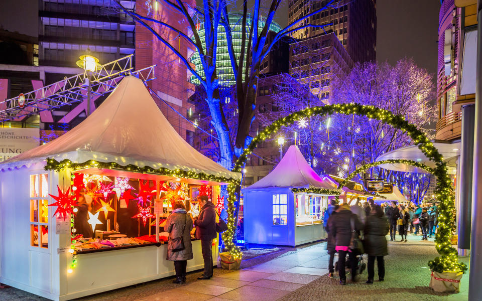 <p><strong>What:</strong> About 60 holiday markets pop up around <a rel="nofollow noopener" href="https://potsdamerplatz.de/en/entertainment-culture/events/winter-world/" target="_blank" data-ylk="slk:Berlin;elm:context_link;itc:0;sec:content-canvas" class="link ">Berlin</a> come Christmas time, but perhaps the most unique one takes place in the city’s central Potsdamer Platz. In addition to the regular booths full of craft and food sellers, Potsdamer Platz also features a Winterwelt—essentially an outdoor winter sports center. Try a round of ice skating (lessons free to children 4 to 7 years-old), a 70-meter toboggan run, or even Bavarian curling. It’s no wonder the holiday market receives 2.7 million visitors annually.</p> <p><strong>Where:</strong> Potsdamer Platz</p> <p><strong>When: </strong>November 24 to December 26; 10 AM to 10 PM, except Christmas Eve</p>