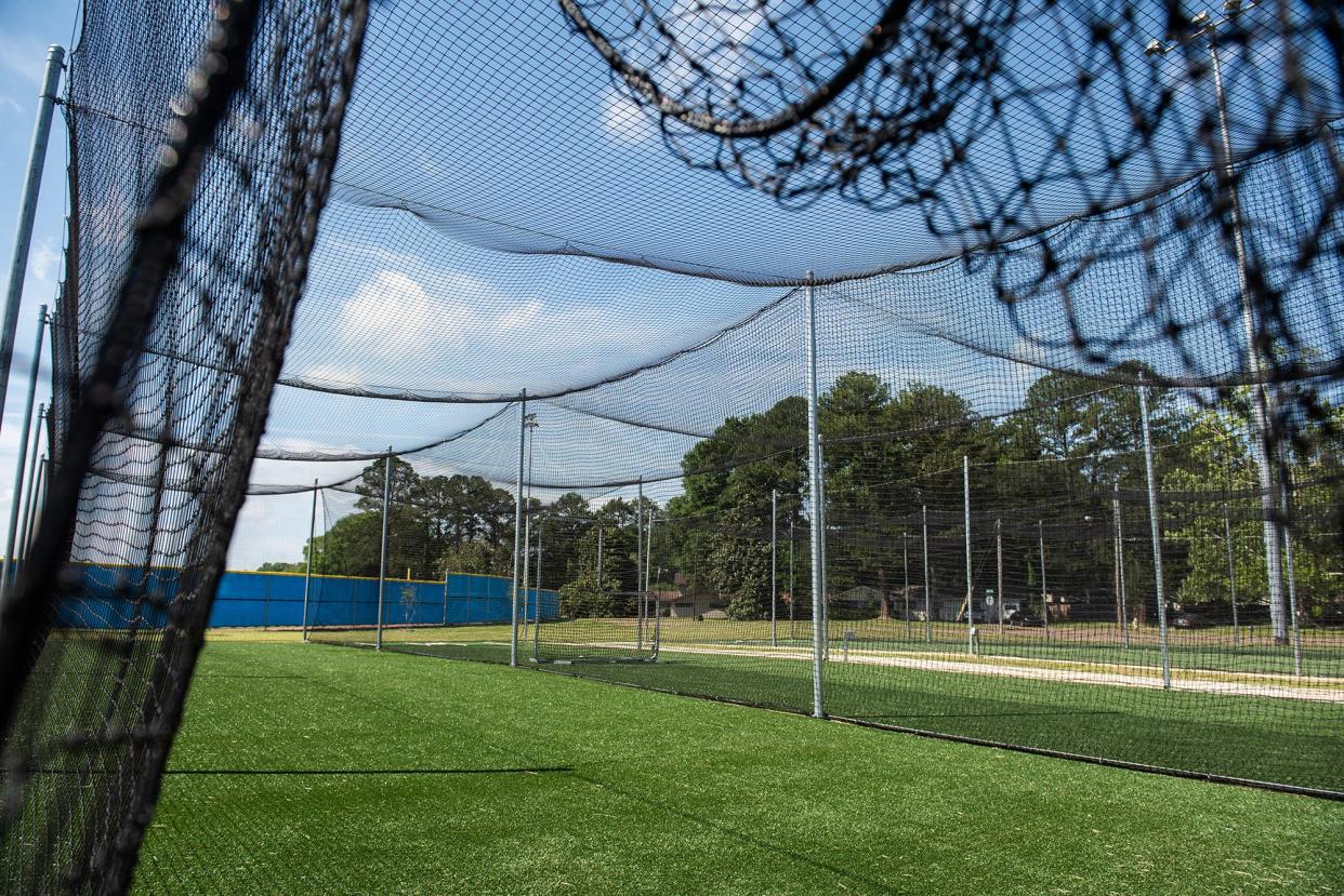 Jackson Public Schools unveiled a new baseball field with batting cages, shown on Friday, April 26, 2024, and softball field at the Hardy-Hughes Athletic Complex in Jackson, Miss.