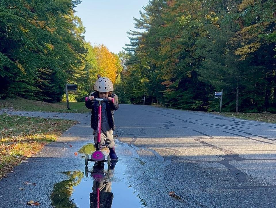 Kid on scooter