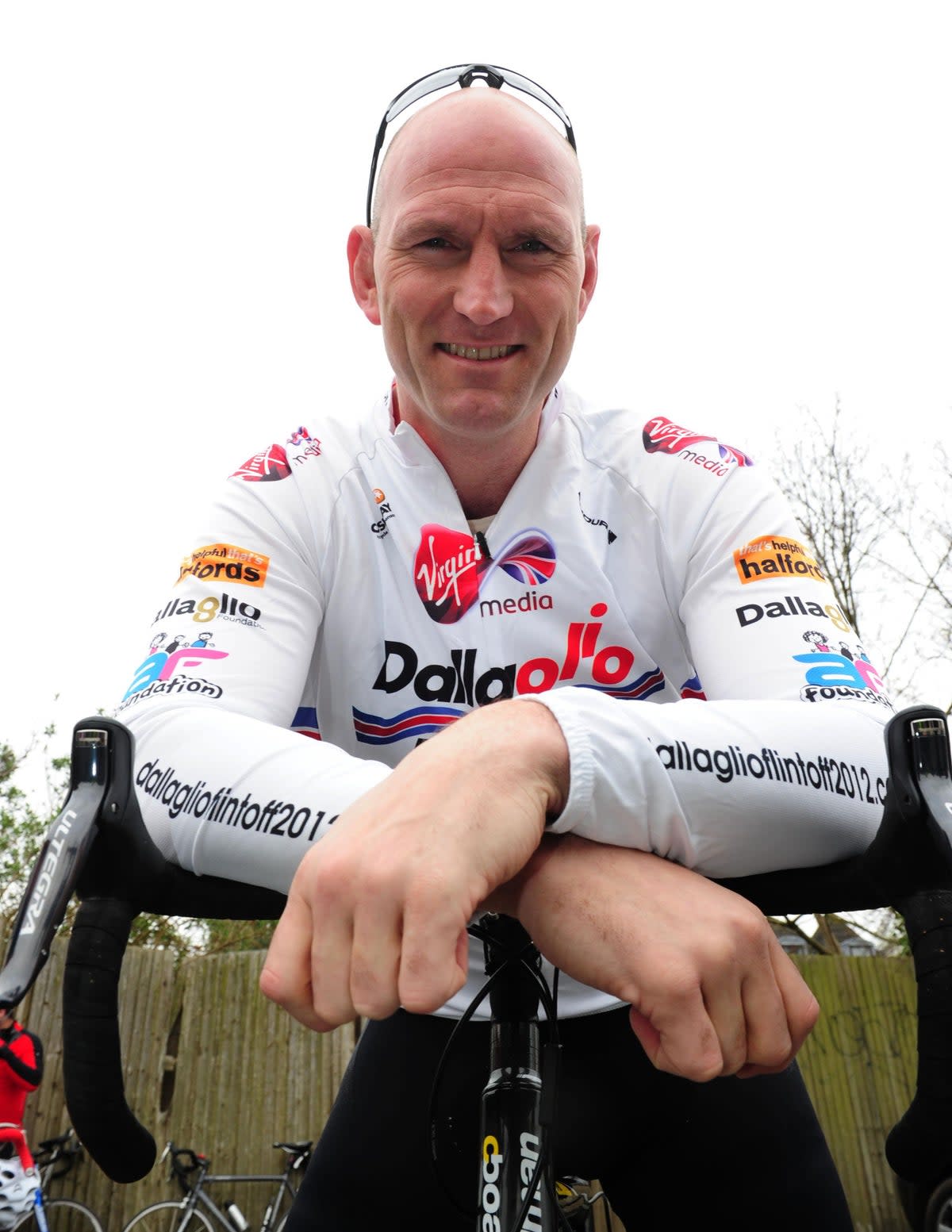 Ex-Rugby player Lawrence Dallaglio during training for his cycle for charity (PA)