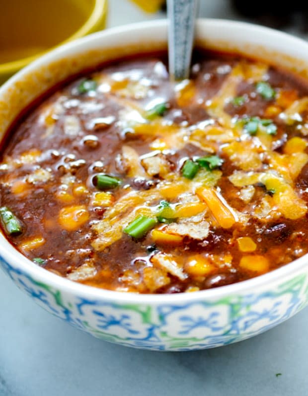 <p><a href="https://www.recipe-diaries.com/weight-watchers-slow-cooker-taco-soup/" rel="nofollow noopener" target="_blank" data-ylk="slk:Recipe Diaries;elm:context_link;itc:0;sec:content-canvas" class="link ">Recipe Diaries</a></p>