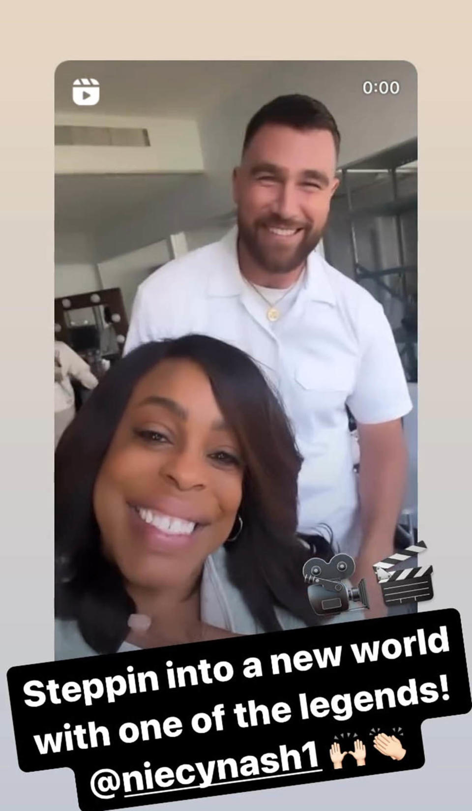 Travis Kelce is fired up to work with Niecy Nash. (@killatrav via Instagram)