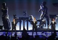 Italy's Il Volo performs during the Eurovision Song Contest final on May 23, 2015 in Vienna