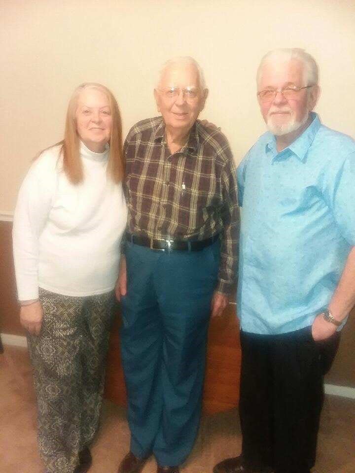 W.C. Thornton, center, is shown with his daughter, Charli Heyer, left, and son, Alvin Thornton.