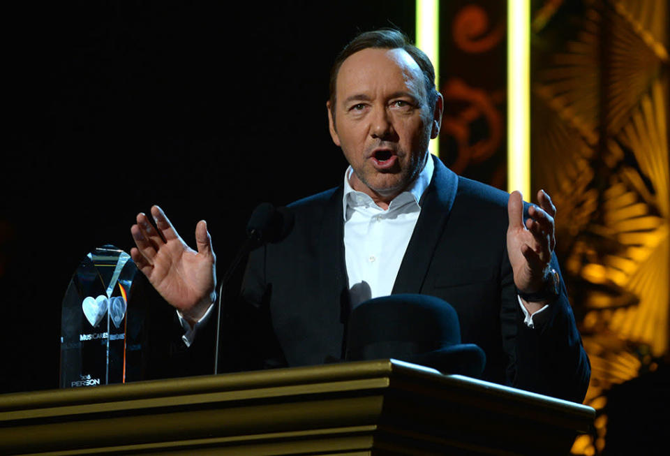 Actor Kevin Spacey speaks onstage at the 2016 MusiCares Person of the Year honoring Lionel Richie at the Los Angeles Convention Center on February 13, 2016 in Los Angeles, California. Photo by Larry Busacca/Getty Images for NARAS