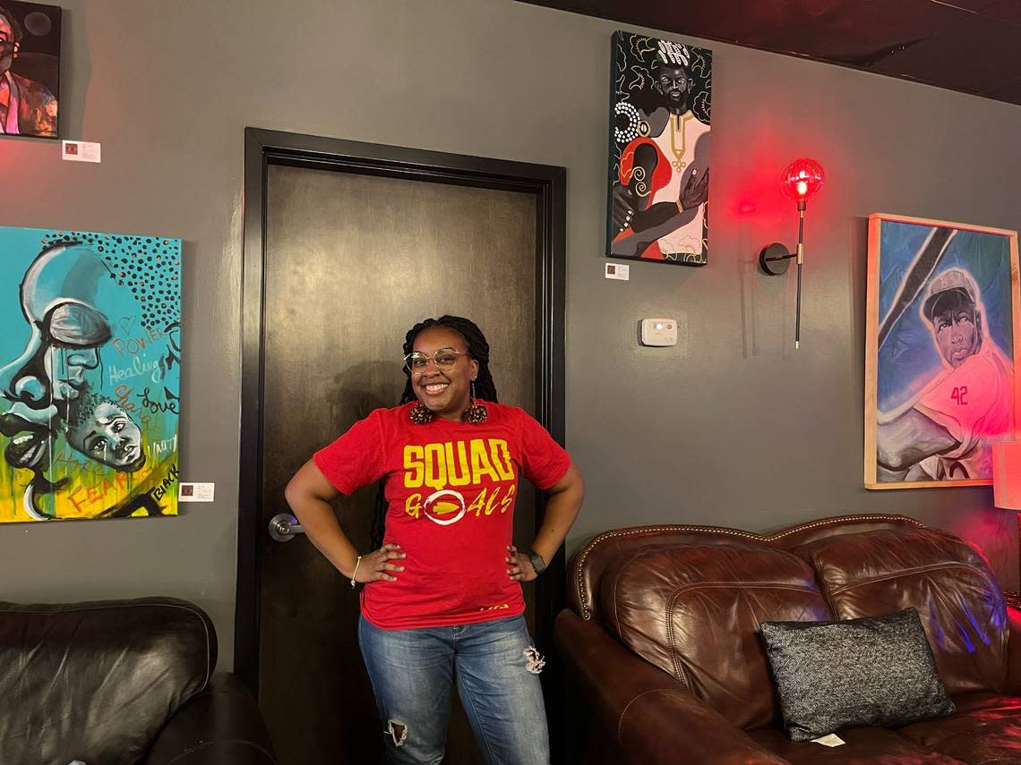 Dayonne Richardson was watching the Super Bowl at The Blakk Co., a social club in Kansas City.