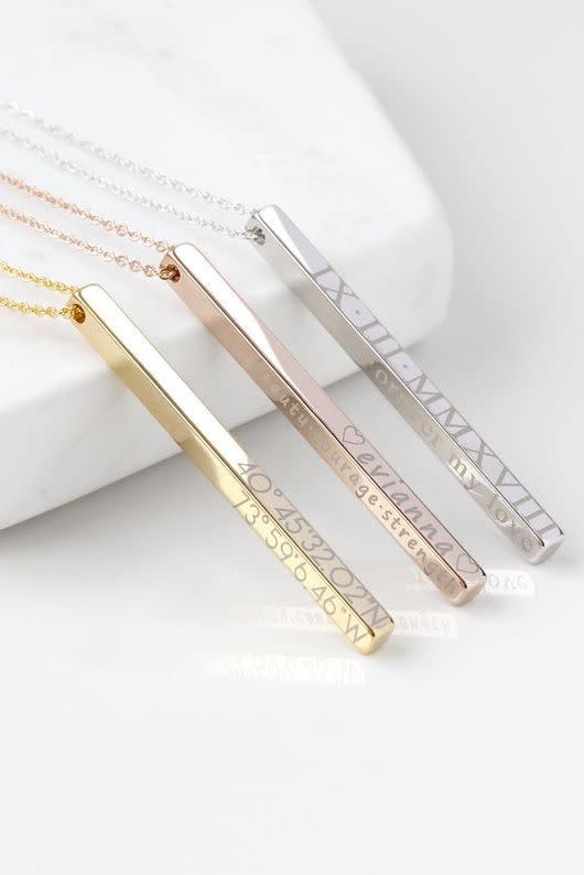 Personalized Bar Necklace