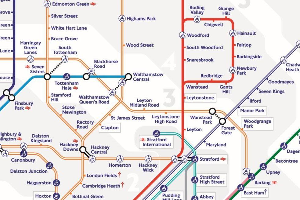 TfL Tube map: the new map has a host of new features including detailing stations that are a 10-minute walk apart: TfL