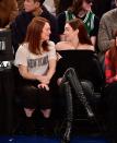 <p>Liv Freundlich is the definition of genetically blessed! The 14-year-old didn’t just inherit mom Julianne Moore’s gorgeous auburn tresses and perfect skin, she gets to join her courtside at the New York Knicks vs. Boston Celtics game, too! (Photo: Getty)</p>