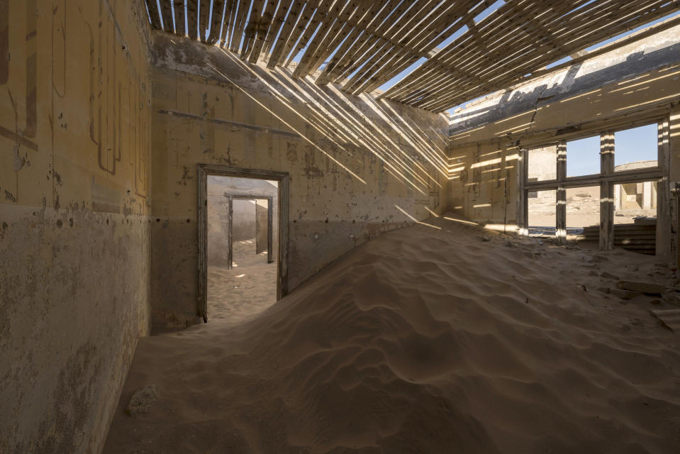 Abandoned diamond mine flooded by sand