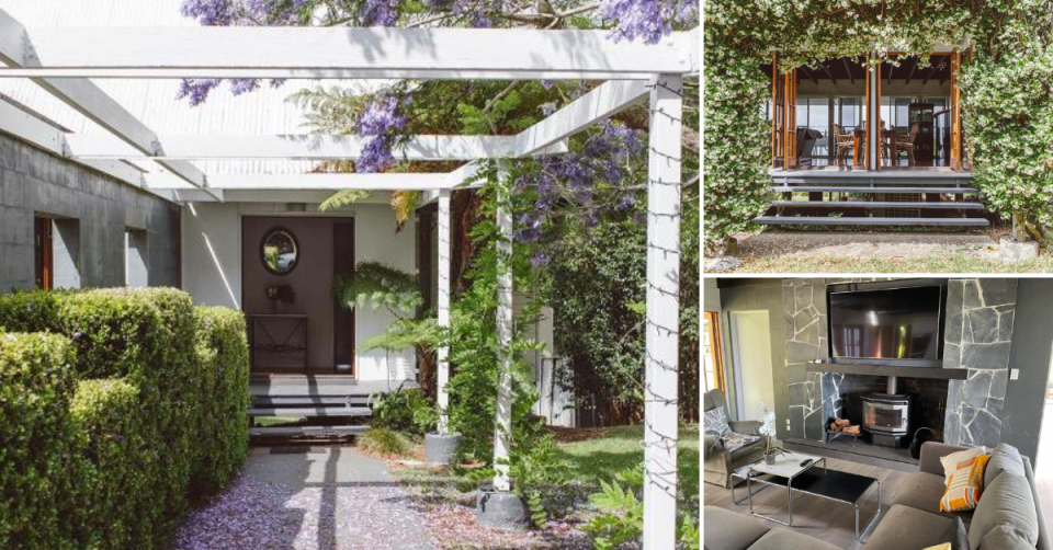 Ooutside and living room of The Retreat in Tamborine Mountain, Queensland