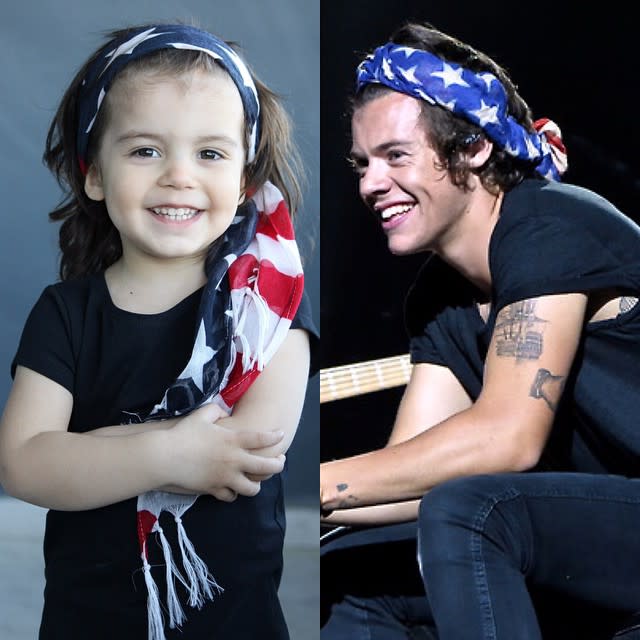 EVRYBODY STOP EVERYTHING. Twenty one-year-old One Direction star Harry Styles has an adorable two-year-old doppleganger named Michael Rangamiz and you can officially cancel all your plans for the day. Sorry if you were busy, but he's just too adorable! His mom manages his Instagram account and posts a ton of Styles-inspired styles. <strong>Photos: Stars Share Pics Of Their Cute Kids! </strong> There are just so many photos. Trying to pick a favorite is impossible. <strong>Watch: Harry Styles Turns 21: Relive His Cutest 6 Moments of the Past Year! </strong> Michael is almost three years old, half-Iranian, half-Russian, and all-Harry Styles. ♫ Long hair, slicked back, white T-shiiirt! ♫ <strong>Watch: Harry Styles Feels "Lucky" That Taylor Swift Wrote Song About Him </strong> Amassing over 60,000 followers, Michael has become somewhat of a star himself. He also moonlights as the late, great, King of Pop. And loves Beyonce just like we do! <strong>Watch: Taylor Swift Poses Between Calvin Harris...and One Direction! (But Where Was Harry Styles?) </strong> ♫ We never go OUT OF STYLE! ♫ What a cute little dude! Since Michael is redefining what it means to be a "celebrity kid," watch the video below for 8 celeb kids embarrassed by their famous parents!