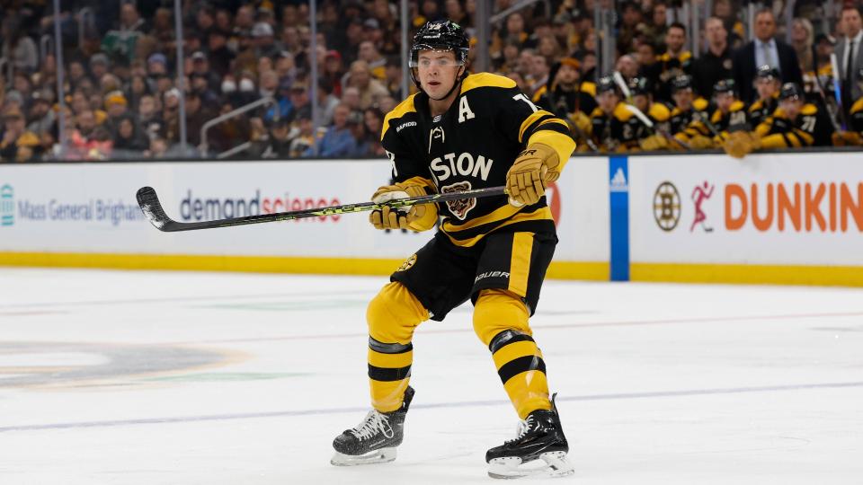 The Boston Bruins are having an NHL season for the ages, and defensive stalwart Charlie McAvoy is a big reason for that success. (Getty Images)