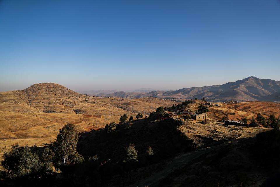 A view of mountains.