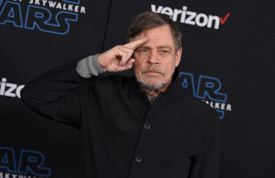 File - In this Dec. 16, 2019, file photo, Mark Hamill arrives at the world premiere of 