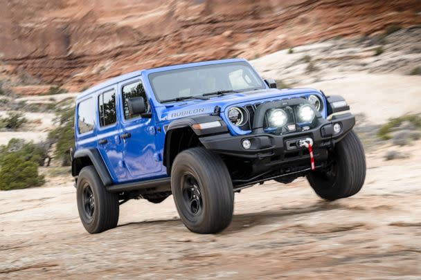 PHOTO: The 2023 Jeep Wrangler Rubicon 4xe 20th Anniversary starts at $69,585 and can easily reach $95,000 with options. (Stellantis)