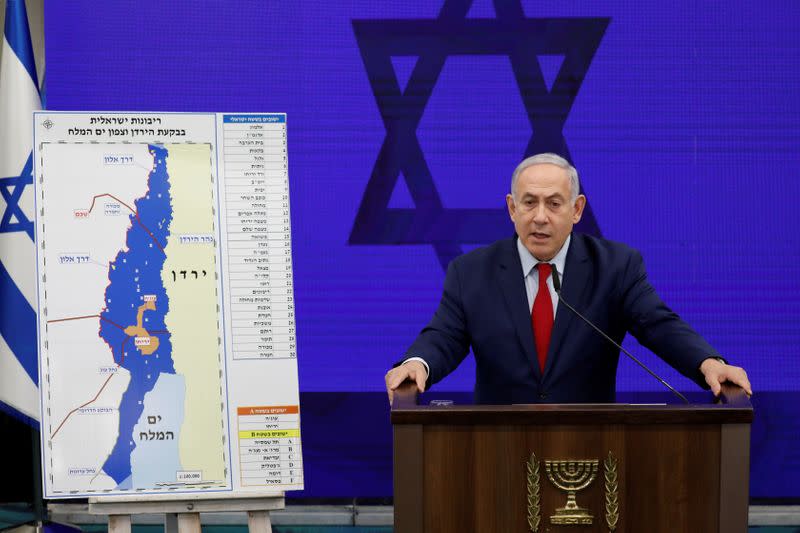 FILE PHOTO: Israeli PM Netanyahu delivers a statement in Ramat Gan, near Tel Aviv