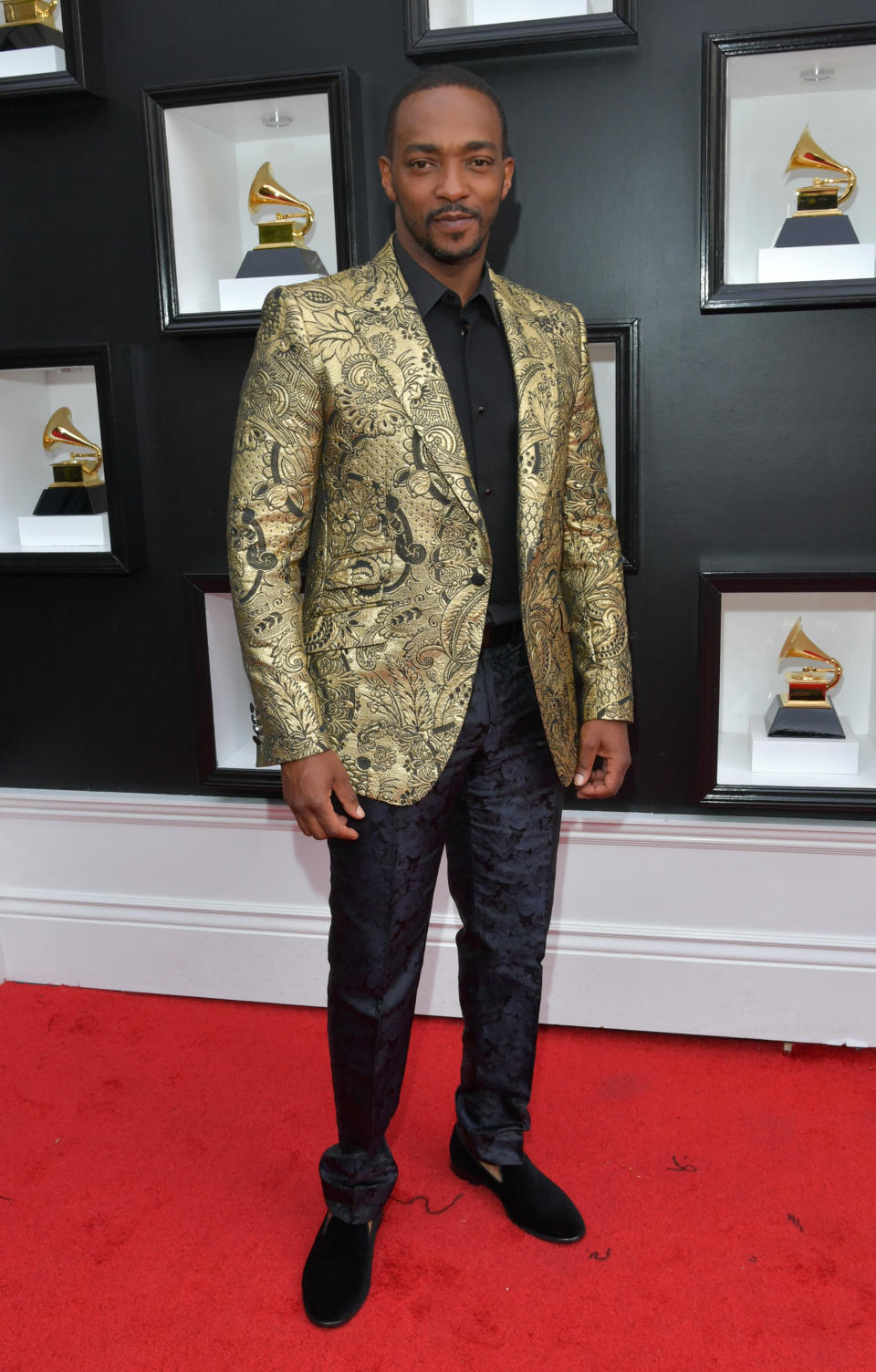 Grammys 2022 Red Carpet fashion Anthony Mackie