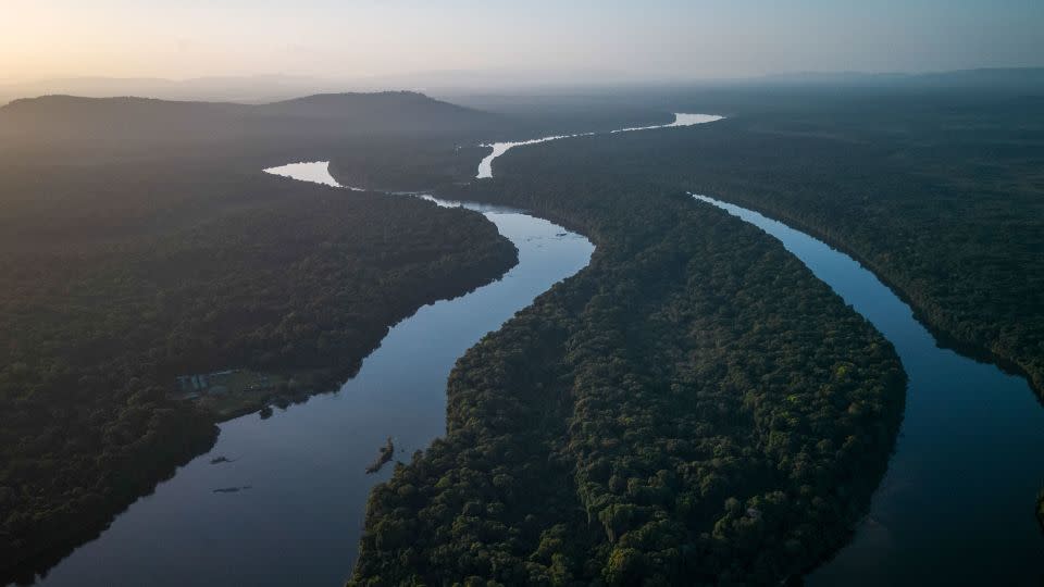 The Essequibo River, pictured on April 10, flows through Guyana's Kurupukari crossing. - Matias Delacroix/AP