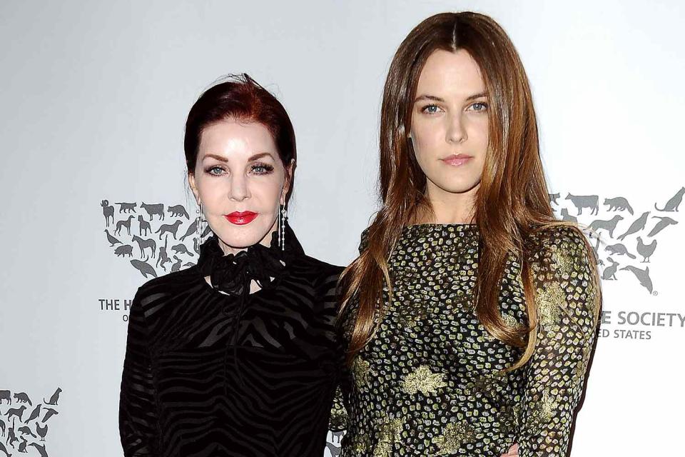 <p>Jason LaVeris/FilmMagic</p> Priscilla Presley and Riley Keough in Hollywood in May 2016