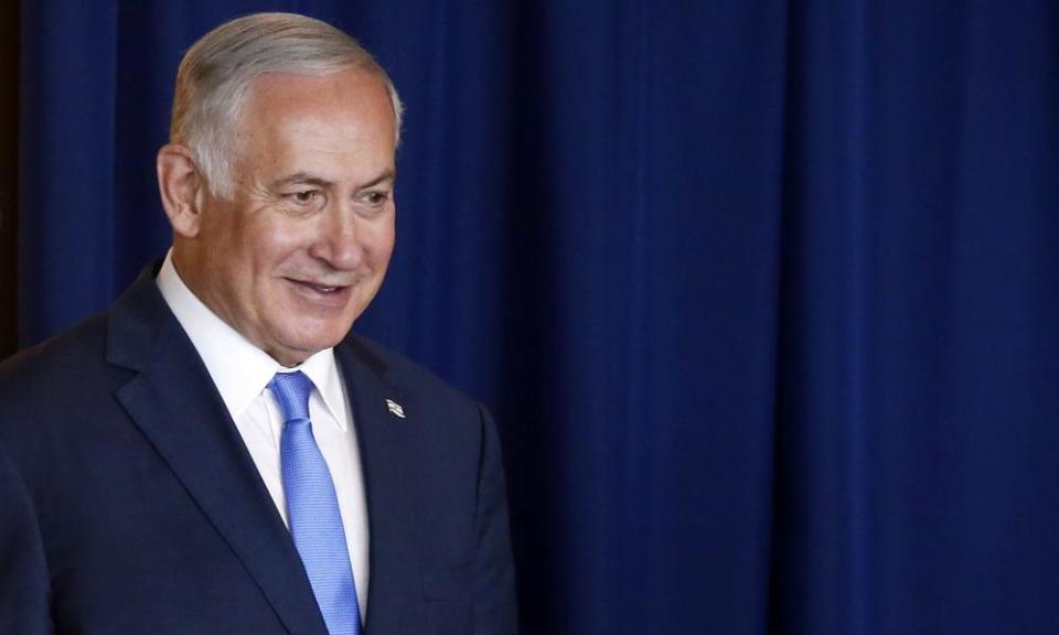 Benjamin Netanyahu at UN headquarters Thursday in New York, New York.