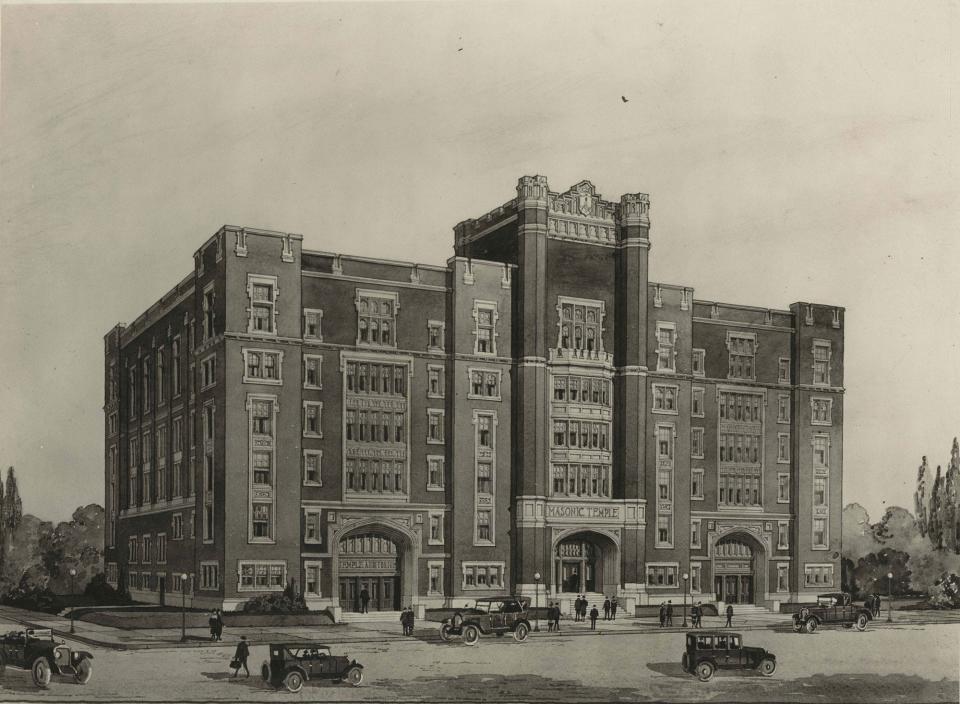 Cuno Kibele’s drawing of the Masonic Temple in 1922.