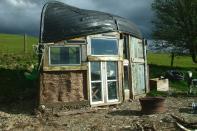 Winner Alex Holland fitted an upturned boat for the roof of his shed in the Cambrian Mountains near Machynlleth (Shed of the Year)