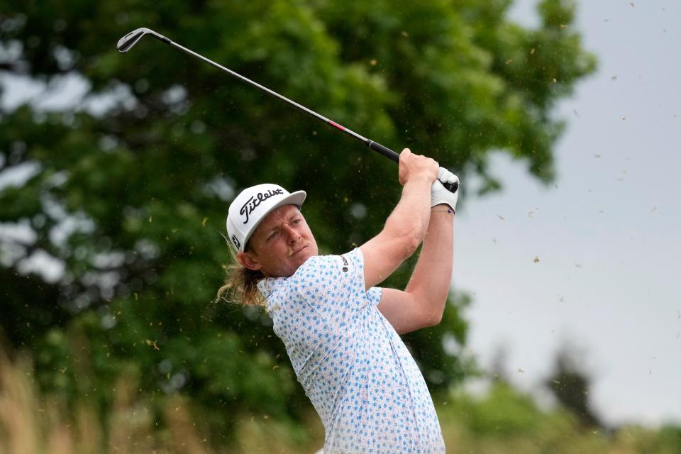 Cameron Smith, of Australia, hits on the sixth hole (AP)