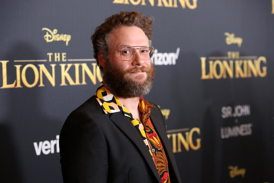 HOLLYWOOD, CALIFORNIA - JULY 09: Seth Rogen attends the World Premiere of Disney's "THE LION KING" at the Dolby Theatre on July 09, 2019 in Hollywood, California. (Photo by Jesse Grant/Getty Images for Disney)