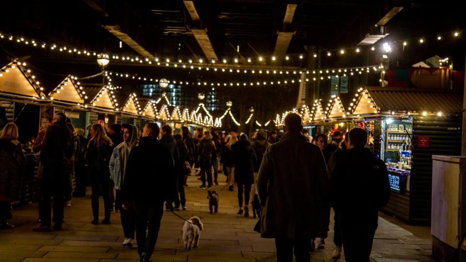 <p>Don't expect to tick any of your Christmas shopping at the South Bank markets but, if you're looking to decompress after a day crowd-dodging in central London, a walk along the Thames through the twinkling lights here is lovely. Refuel with some of the tasty food on offer before heading into the elaborately decorated Speigeltent for a nightcap. </p><p><strong>Location:</strong> Queen's Walk, London<br>Click <a href="https://www.southbankcentre.co.uk/whats-on/winter-market-2021" rel="nofollow noopener" target="_blank" data-ylk="slk:here;elm:context_link;itc:0;sec:content-canvas" class="link ">here</a> to find out more.</p>