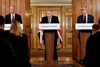 FILE PHOTO: British PM Johnson gives daily address to nation on coronavirus in London