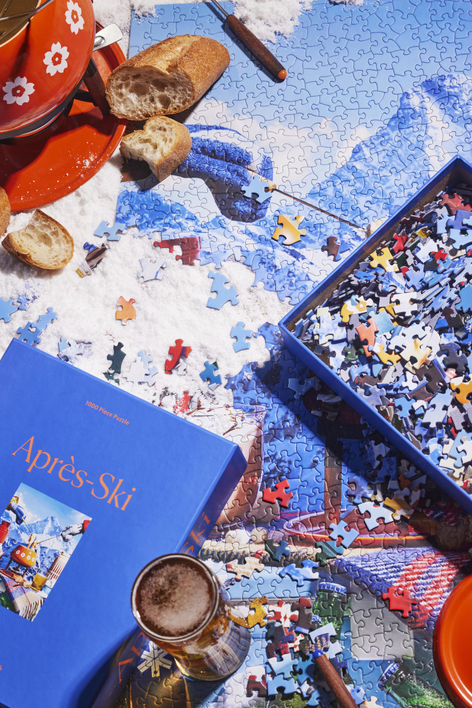 This image released by Piecework shows promotional art for Apres Ski, a thematic puzzle that has an accompanying Spotify playlist on the Piecework website. (Piecework via AP)