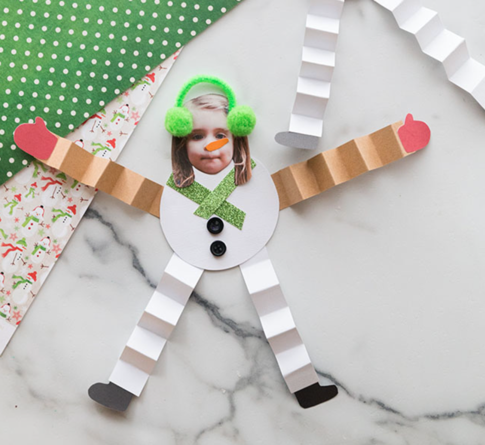 <p>Wiggly paper folding makes this craft extra fun for kids. And the photo makes it a family keepsake.</p><p><em><a href="https://www.thebestideasforkids.com/paper-snowman-craft/" rel="nofollow noopener" target="_blank" data-ylk="slk:Get the tutorial at The Best Ideas for Kids »;elm:context_link;itc:0;sec:content-canvas" class="link ">Get the tutorial at The Best Ideas for Kids »</a></em></p>