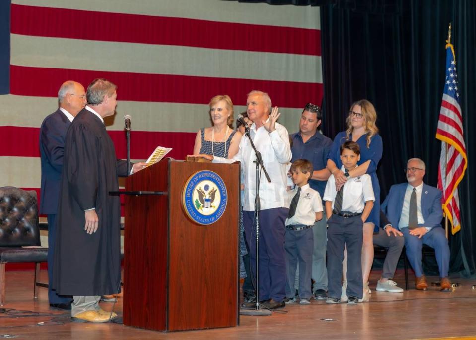 Congressman Carlos Gimenez (FL-28) was sworn in to a second term in Congress on Feb. 27, 2023, at the historic San Carlos Institute in Key West, Florida.